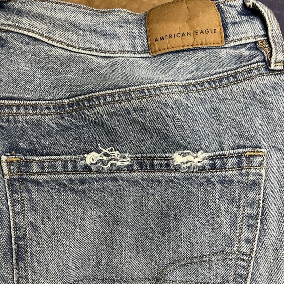 American Eagle Distressed Wide Leg Baggy Jeans Size 8 Regular - Picture 7 of 9